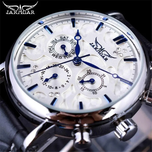 Men's Automatic Mechanical Watch Fashionable and Elegant Leather Strap Luxury Business Men's Watches reloj hombre