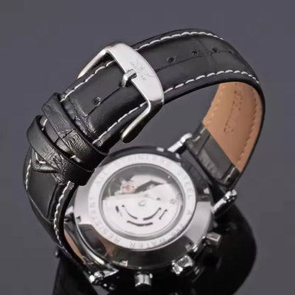 Men's Automatic Mechanical Watch Fashionable and Elegant Leather Strap Luxury Business Men's Watches reloj hombre