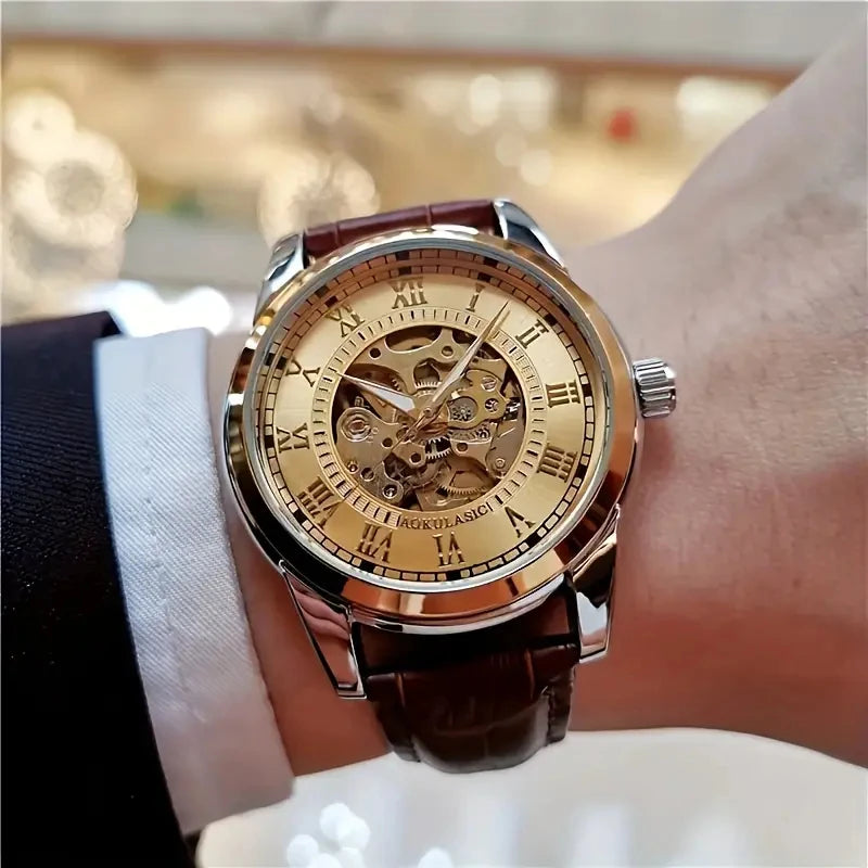 [Automatic Mechanical Watch for Men] Stylish, High-End and Light Luxury Men's Automatic Mechanical Watch, Suitable for Business and Casual Wear